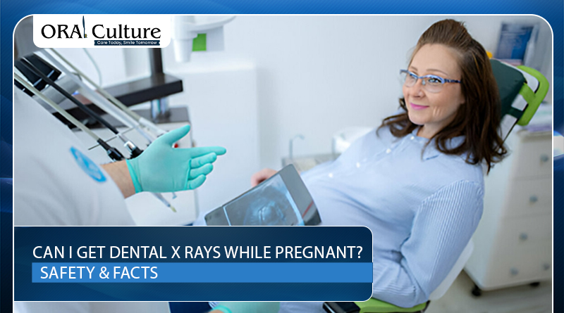 Pregnant woman consulting a dentist while reviewing dental X-ray images — understanding safety facts during pregnancy | Oral Culture